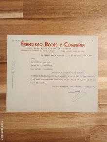 Lettres commerciales: CARTA COMERCIAL. EL FERROL DEL CAUDILLO. 1948. ALMACEN DE COLONIALES Y VINOS. FRANCISCO BOTAS & Cª.